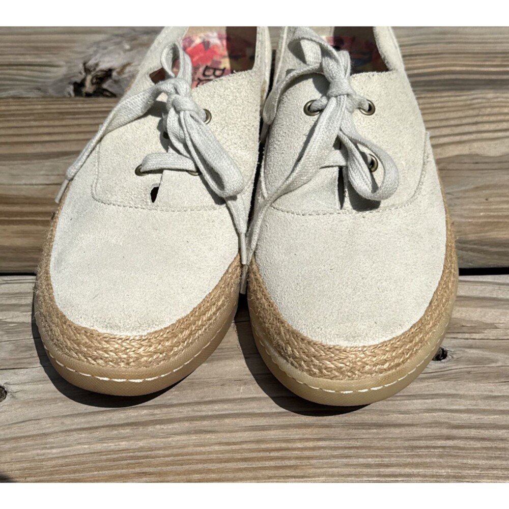 Born Capella Leather Sneakers 10M Ivory Espadrille Comfort Excellent Cond - Picture 12 of 13